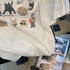 White Cartoon Print Short Sleeve Loose All-match - O Retalho