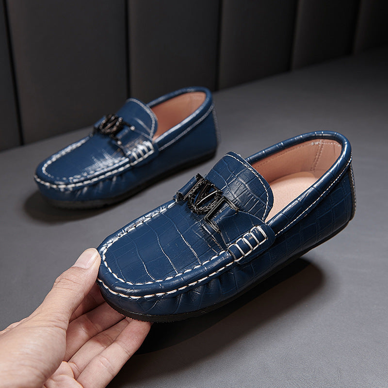 Sapatos Infantis Peas - Sapatos de Couro Deslizantes para Crianças - O Retalho