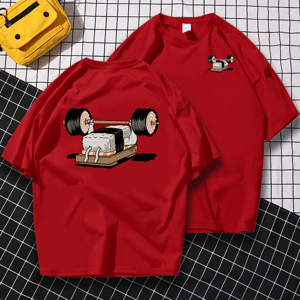 Sport Sushi Funny Anime Print New Short Sleeved - O Retalho