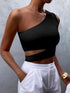 Crop top assimétrico sem costas de um ombro - O Retalho