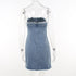 Ripped Wool Tops Denim Tube Top Wrapped Chest Sheath Dress - O Retalho