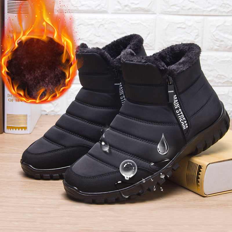 Botas de inverno para homens impermeáveis sapatos quentes com design de zíper - O Retalho