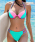 Women's Fashion Temperament Color Matching Triangle High Waist Bikini Swimsuit Two-piece