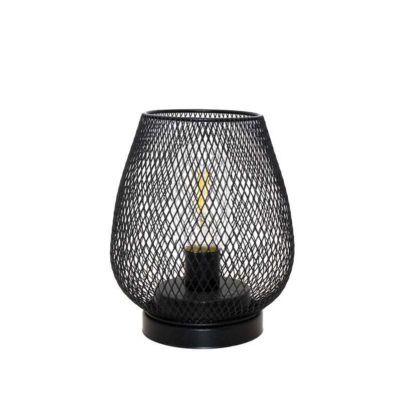 Luminária de Mesa Noturna a Pilhas com Design de Gaiola - O Retalho