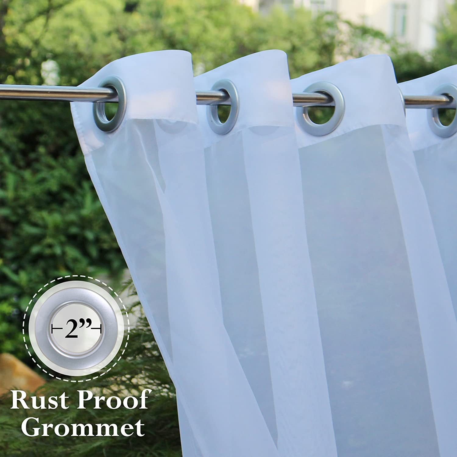 Cortina de porta de sombreamento ao ar livre cortina à prova dwaterproof água pavilhão varanda cortinas de malha branca tela da janela do terraço - O Retalho