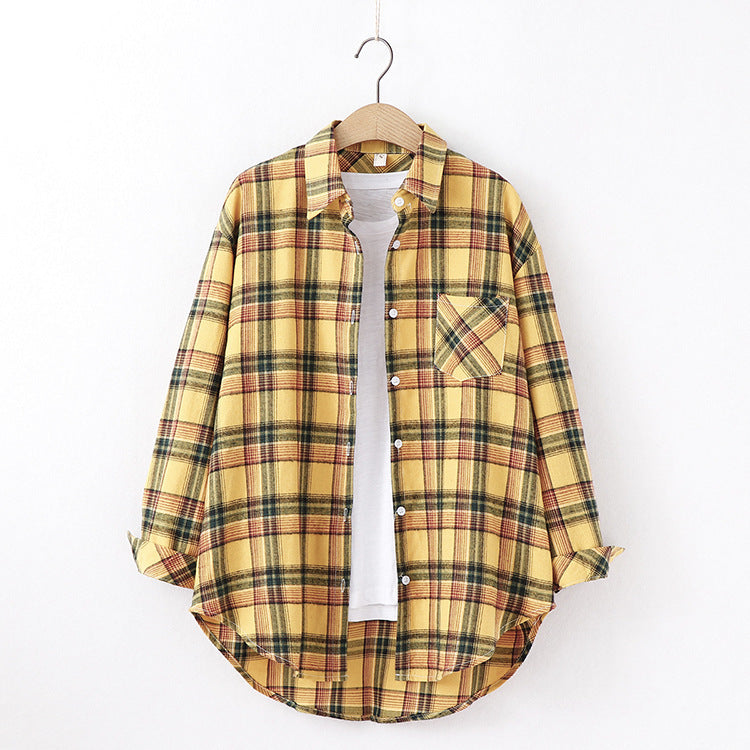 Camisa Xadrez Casual Tops Blusas - O Retalho
