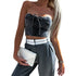 Crop top sexy de jeans - O Retalho