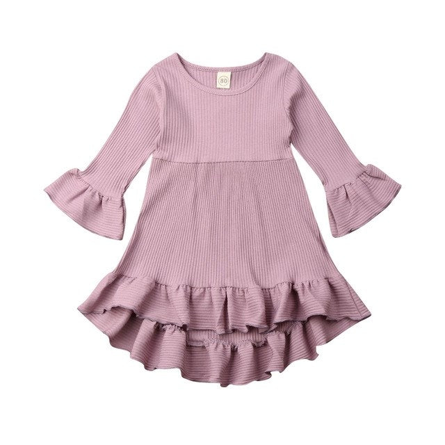 Vestidos elegantes infantil roupas de meninas com riscas - O Retalho