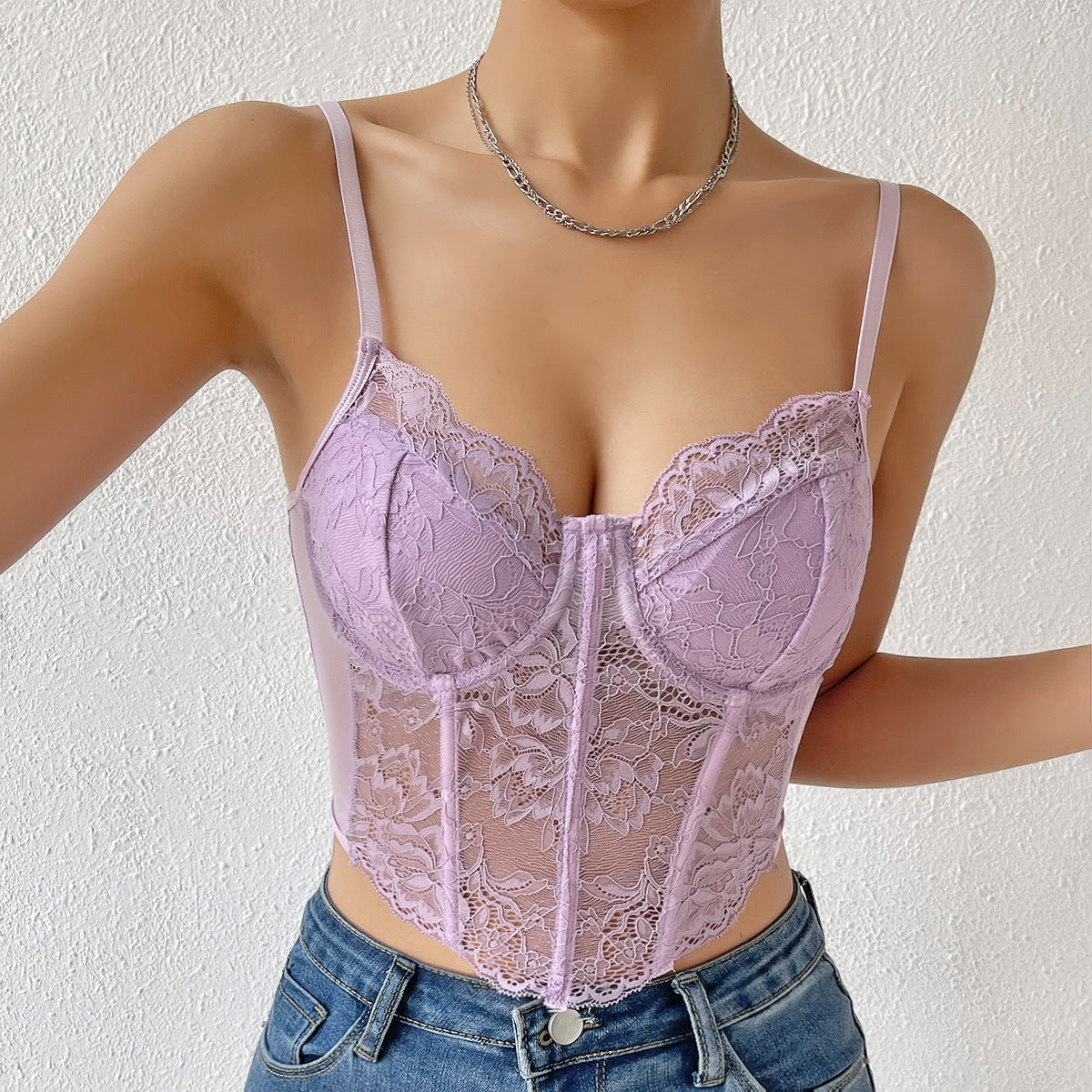 Regata Slim-fit de Renda Feminina - O Retalho