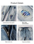 Calça Skinny Ripped com Detalhes Coloridos - O Retalho
