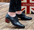 British Fashion Shoe Men Have Raised Pointy Tips - O Retalho