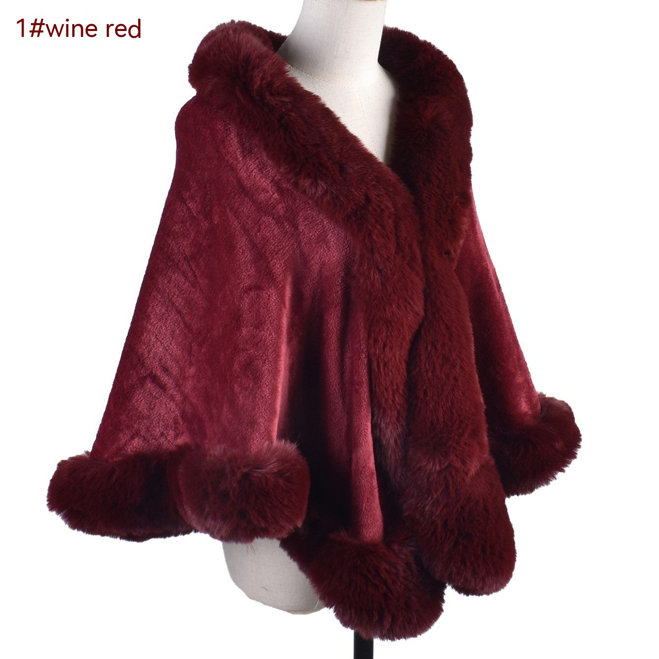 Women's Fur Collar Fur Shawl Warm - O Retalho
