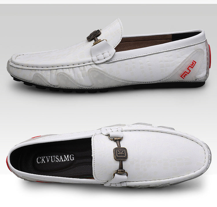 Sapatos casuais de couro de primeira camada para homens - O Retalho