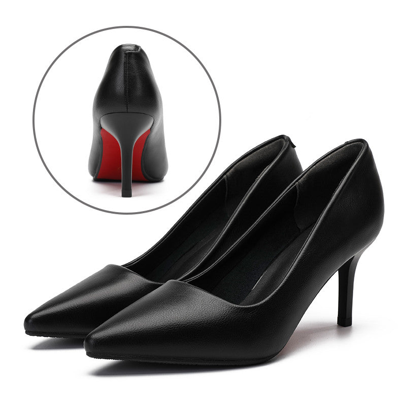 Sapatos de Trabalho de Couro Feminino Preto - O Retalho