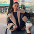 Women's Casual Fur Brown Double-sided Short Coat - O Retalho