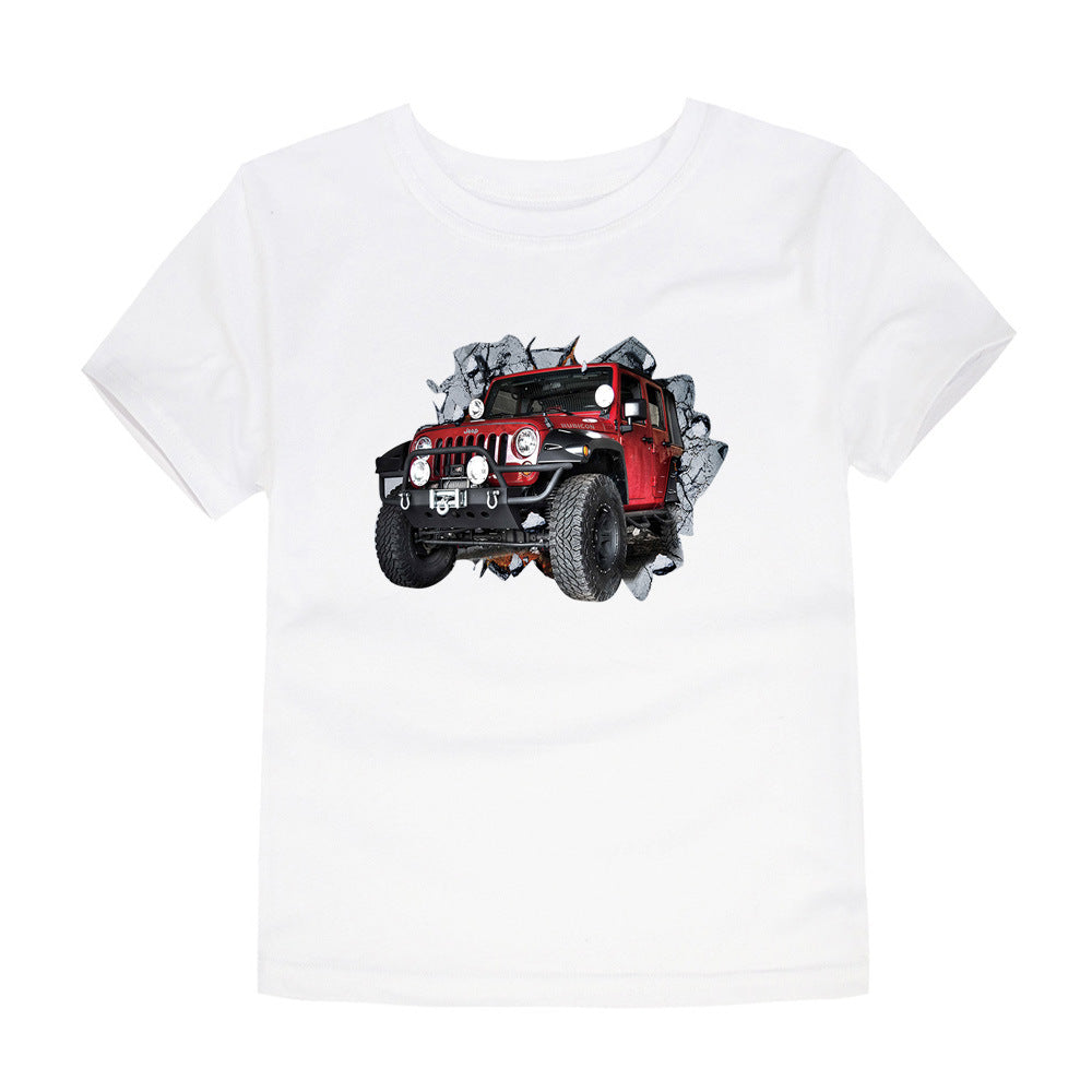 Camiseta De Algodão De Manga Curta Para Meninos E Meninas - O Retalho