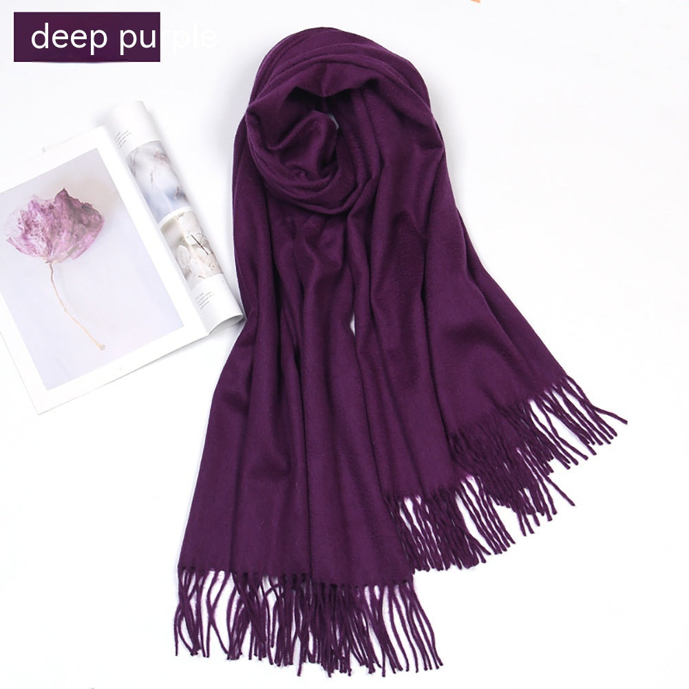 Women's Solid Color Lambswool Fringe Bib - O Retalho