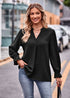 V-neck Loose Long Sleeve Umbrella Sleeve Top - O Retalho