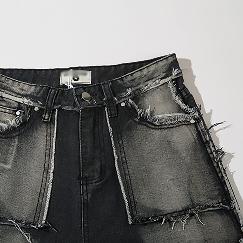 Calça Jeans Masculina Punk com Costuras Desfiadas - Tendência Urbana - O Retalho