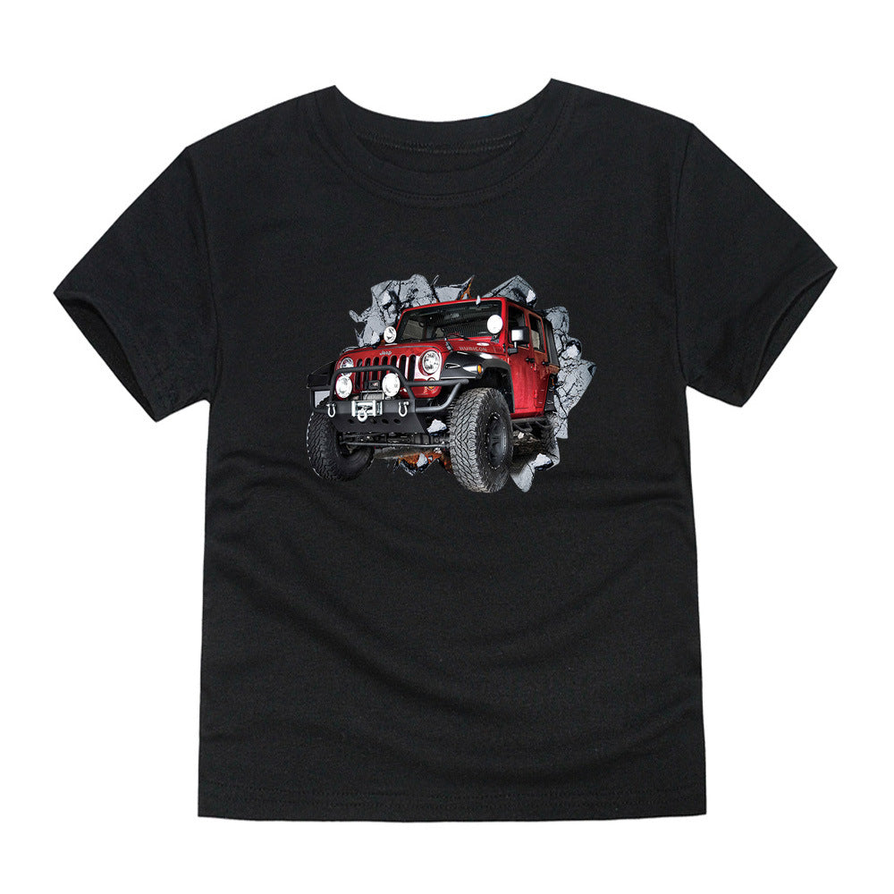 Camiseta De Algodão De Manga Curta Para Meninos E Meninas - O Retalho