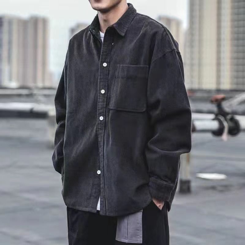 Camisa veluda solta da moda masculina - O Retalho