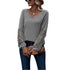 Loose Casual V-neck Lace Lace Long-sleeved - O Retalho