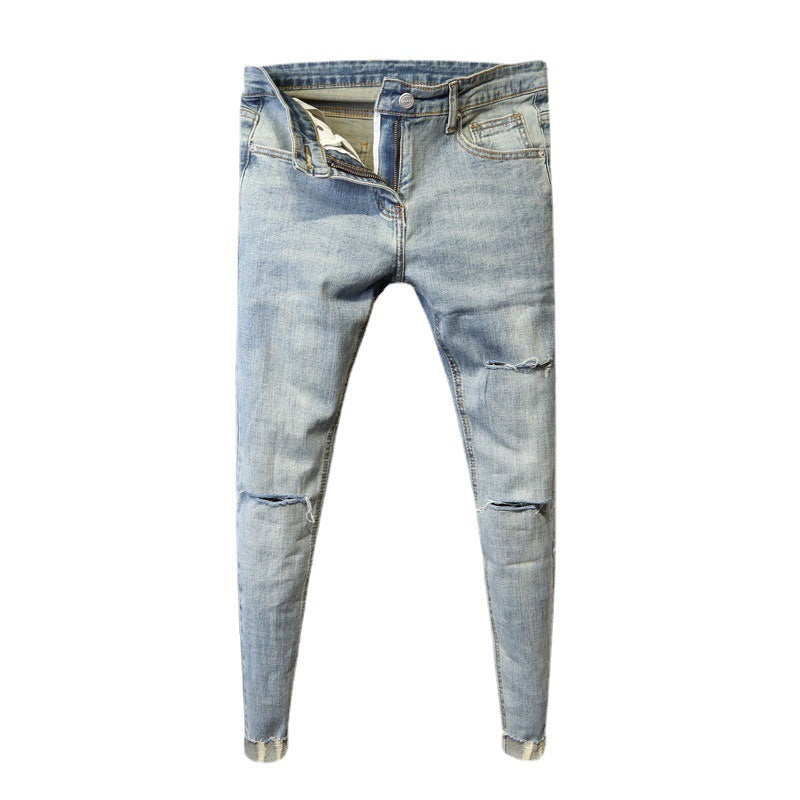 Calça Jeans Slim Retro Azul Claro - Estilo Vintage com Toque Moderno - O Retalho