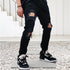 Jeans Masculino High Street Style Rasgado Preto na Moda Urbana - O Retalho