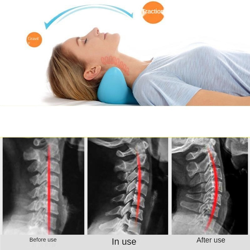 Travesseiro de massagem para coluna cervical, acupressão por gravidade, massageador de pescoço, travesseiro para massagem de pescoço, ombro, corretor de tração para casa - O Retalho