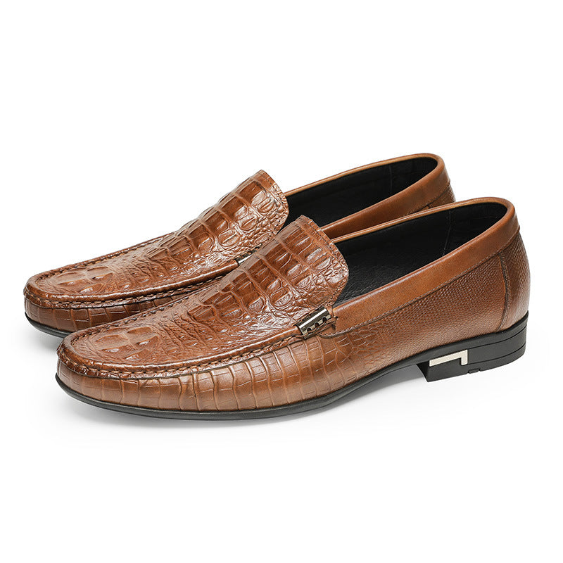 sapatos casuais de couro de primeira camada para homem - O Retalho