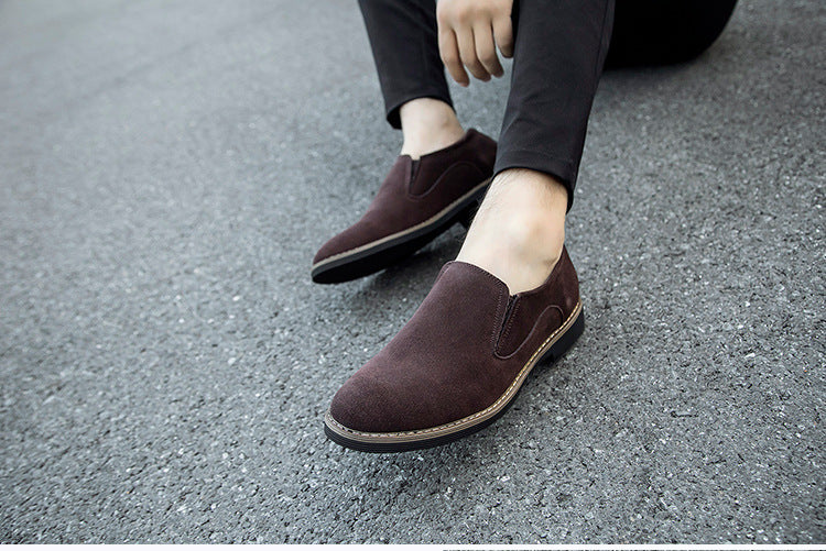 Sapatos casuais de couro masculino, adequados para lazer - O Retalho