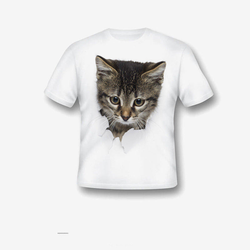 🐯Camiseta para meninos com Estampa de 3D Gato - O Retalho
