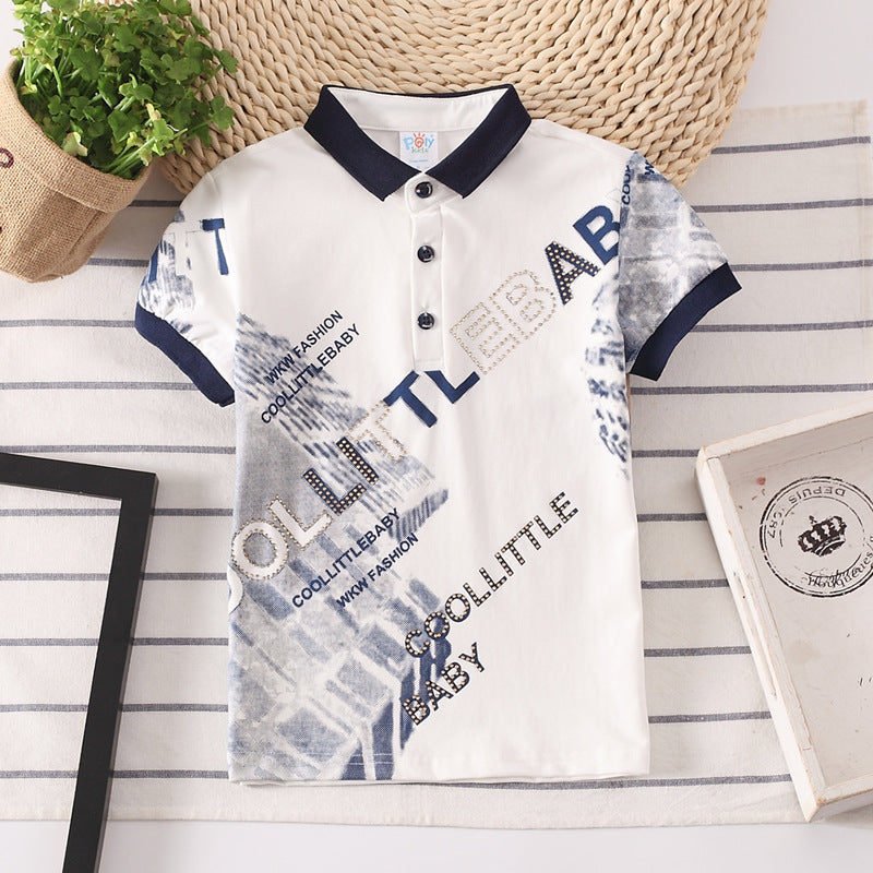Camiseta infantil para meninos de mangas curtas - O Retalho
