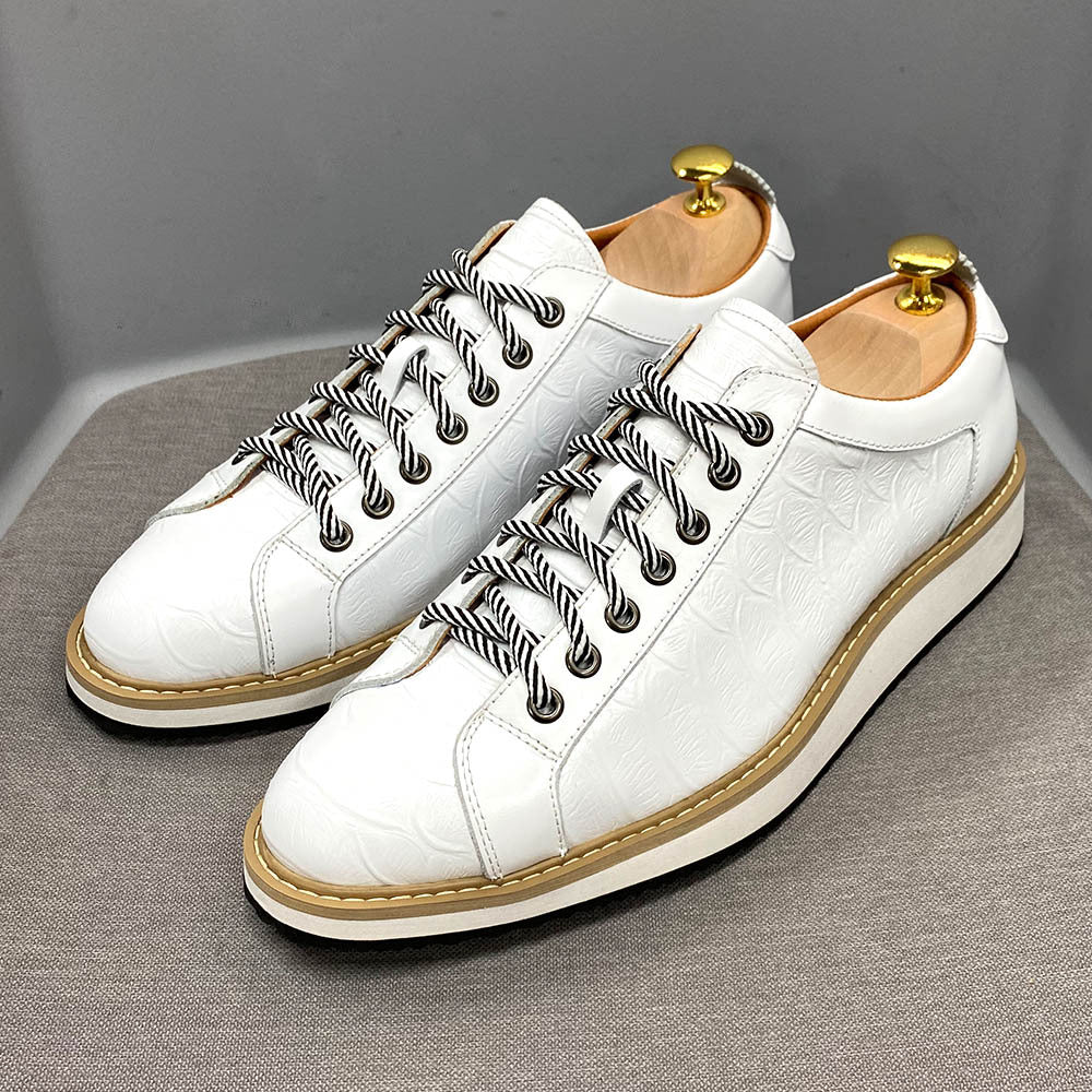 Sapatos artesanais em relevo com padrão de moda para homens - O Retalho
