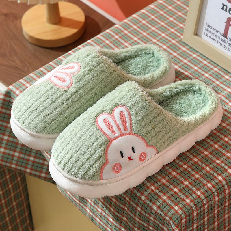 Pantufas Fofas de Coelho Listrado para Mulheres - O Retalho