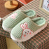 Pantufas Fofas de Coelho Listrado para Mulheres - O Retalho