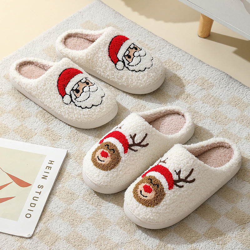 chinelos de algodão para mulheres e homens casais de inverno e quente, sapatos peludos - O Retalho