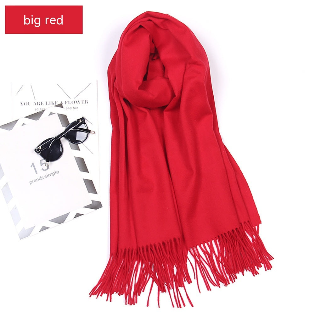 Women's Solid Color Lambswool Fringe Bib - O Retalho