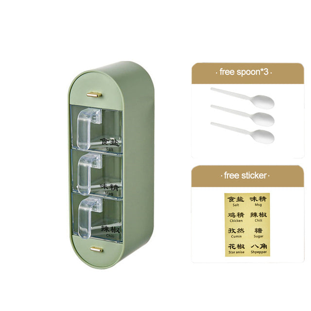 Visual Seasoning Storage Box With Spoon