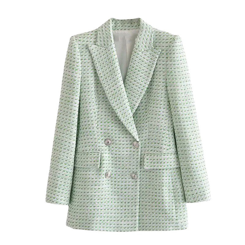 Blazer de textura xadrez - O Retalho