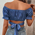 Top Cropped com cordões de cor sólida - O Retalho