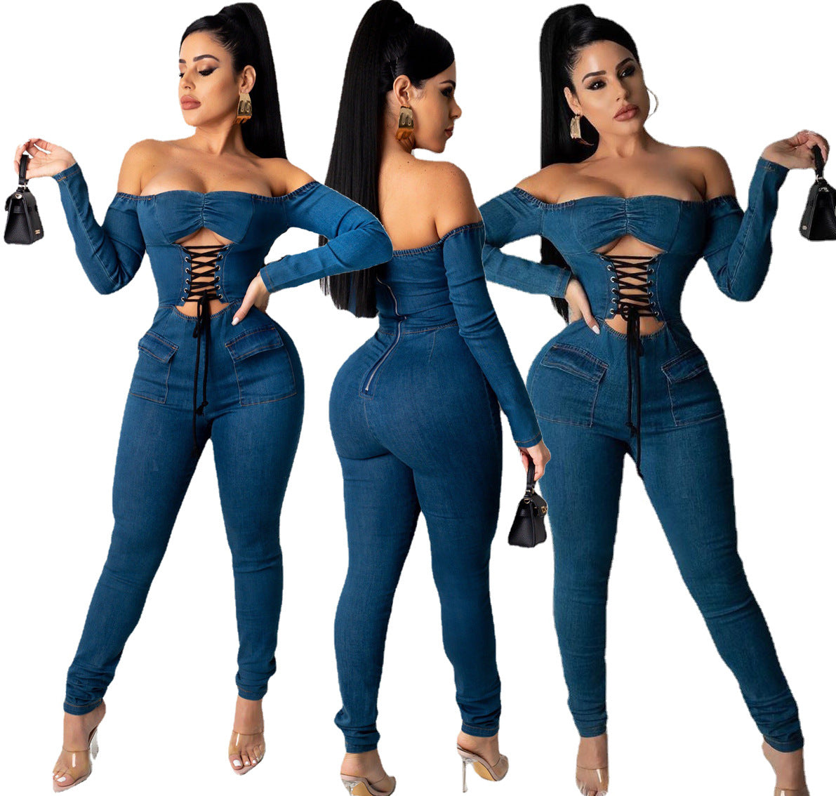 Macacão Jeans de Alça Única para Mulheres - O Retalho