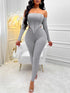Women's Fall Winter Fashion Long Sleeve Off-shoulder Slim Fit Suit