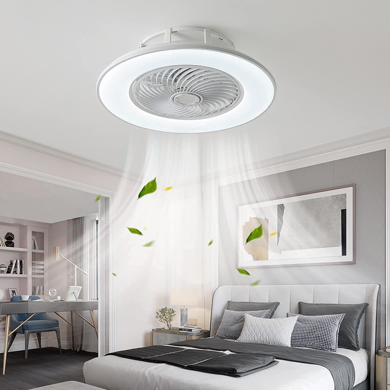 Luminária de Teto com Ventilador e Controle Inteligente para Quarto - O Retalho