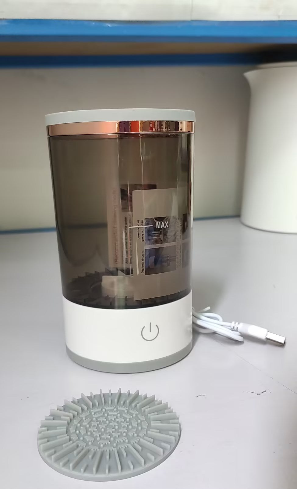 Máquina de limpeza de pincéis para sombras, eléctrica portátil com carregamento USB