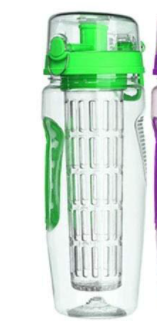 Garrafa de Água de 1000 ml Livre de BPA com Infusor de Frutas de Plástico - O Retalho