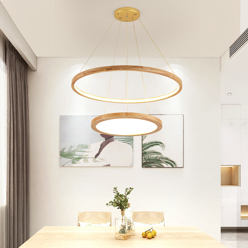 Lustre de LED, iluminacao moderna, com anel para cima e para baixo - O Retalho