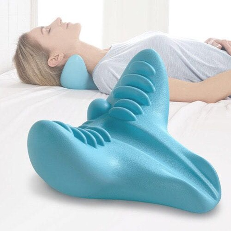 Travesseiro de massagem para coluna cervical, acupressão por gravidade, massageador de pescoço, travesseiro para massagem de pescoço, ombro, corretor de tração para casa - O Retalho