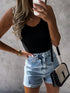 Crop top sem mangas com decote em V com listra afundada - O Retalho