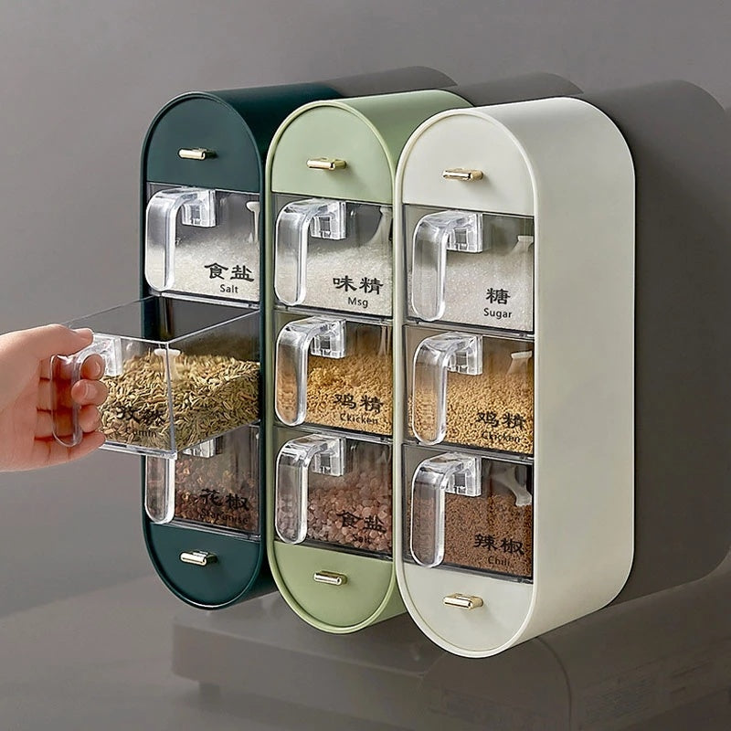Visual Seasoning Storage Box With Spoon